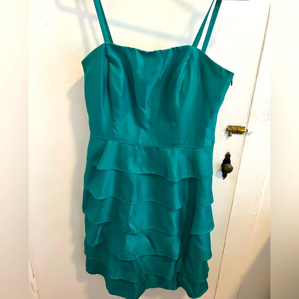 Green tiered formal dress!